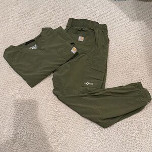 Carhartt Modern Fit Olive green jogger scrub Set